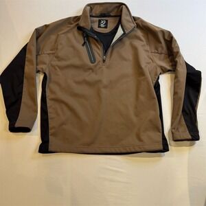 Zero Restriction‎ Men's Softshell Jacket L Brown Golf Quarter-Zip